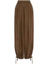 Philosophy Di Lorenzo Serafini Brown Trousers With Elastic Waistband And Drawstring Cuffs In Brown