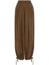 Philosophy Di Lorenzo Serafini Brown Trousers With Elastic Waistband And Drawstring Cuffs In Brown