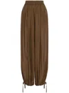 Philosophy Di Lorenzo Serafini Brown Trousers With Elastic Waistband And Drawstring Cuffs In Brown