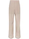 Philosophy Di Lorenzo Serafini Pleat-detail Semi-sheer Trousers In Grey