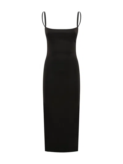 Philosophy Di Lorenzo Serafini Form-fitting Midi Dress With Unique Cut-out Detail In Black
