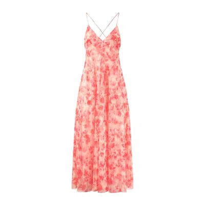Philosophy Di Lorenzo Serafini Tulle Dress With Flower Print In Pink