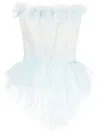 Philosophy Di Lorenzo Serafini Tulle-embellished Corset Top In Blue