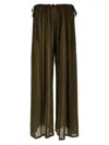 Philosophy Di Lorenzo Serafini Sheer Wide Leg Trousers With Drawstring Detail In Green