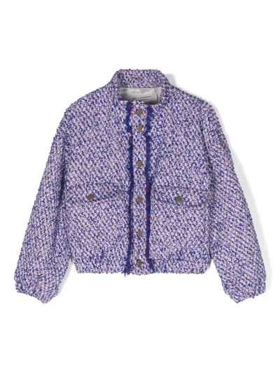Philosophy Di Lorenzo Serafini Kids' Tweed Bomber Jacket In Blue