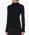 Philosophy Di Lorenzo Serafini Two-tone Ribbed Stretch Sweater In Dark Blue In Black