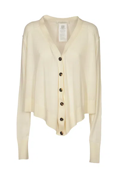 Philosophy Di Lorenzo Serafini V-neck Asymmetric Buttoned Cardigan In White