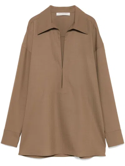 Philosophy Di Lorenzo Serafini V-neck Blouse In 褐色