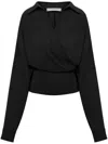 Philosophy Di Lorenzo Serafini Philosophy Di Lorenzo Serafin Draped Poplin Shirt In Black