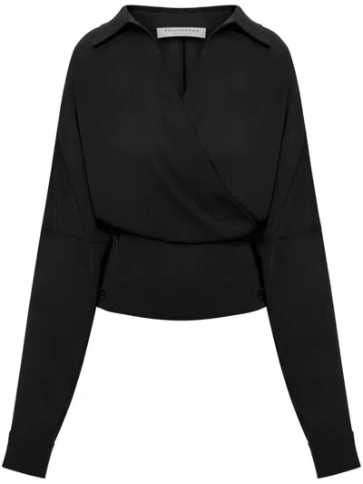 Philosophy Di Lorenzo Serafini V-neck Blouse In Black