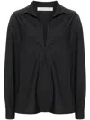 Philosophy Di Lorenzo Serafini Grey Shirt With Open Collar And V Neck In Stretch Viscose Woman In Grey