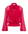 Philosophy Di Lorenzo Serafini V-neck Georgette Blouse In Pink