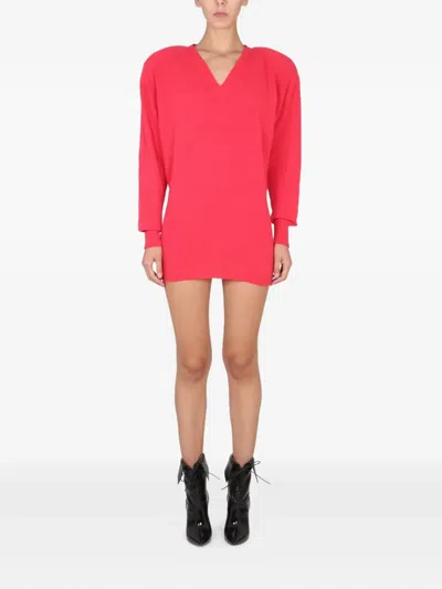 PHILOSOPHY DI LORENZO SERAFINI V-NECK LONG-SLEEVE MINI DRESS