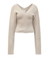 Philosophy Di Lorenzo Serafini V-neck Long-sleeved Jumper In Nude