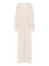 Philosophy Di Lorenzo Serafini Draped Cotton Blend Midi Dress In Neutrals