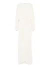 Philosophy Di Lorenzo Serafini Draped Cotton Blend Midi Dress In White