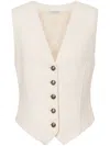 Philosophy Di Lorenzo Serafini V-neck Raw-cut Waistcoat In Neutrals