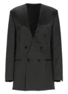 Philosophy Di Lorenzo Serafini V-neck Satin Blazer With Double-breasted Closure