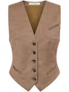 Philosophy Di Lorenzo Serafini V-neck Strap-detail Waistcoat In Brown