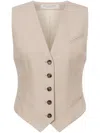 Philosophy Di Lorenzo Serafini V-neck Strap-detail Waistcoat In Neutrals