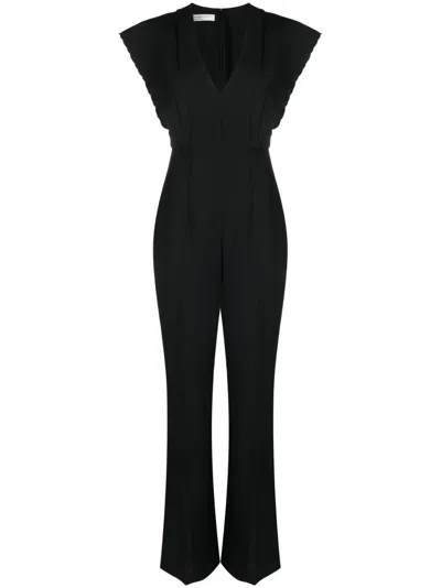 Philosophy Di Lorenzo Serafini Tailored Waist Flare Jumpsuit In Black
