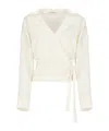 Philosophy Di Lorenzo Serafini Lapel Collar Wrap Top With Tie Detail In White