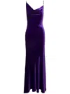 Philosophy Di Lorenzo Serafini Velvet Long Dress In Purple