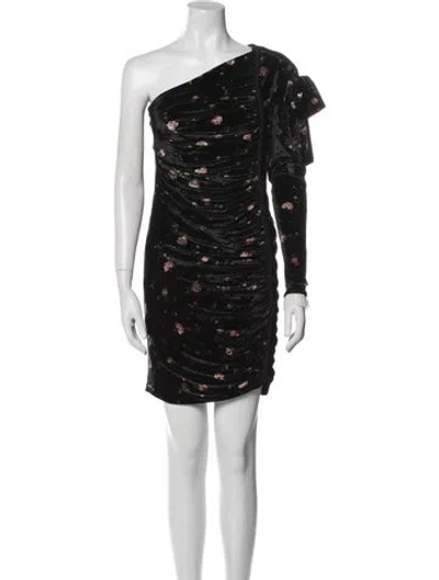 Pre-owned Philosophy Di Lorenzo Serafini Velvet Mini Dress In Black