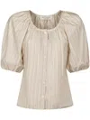 Philosophy Di Lorenzo Serafini Striped Blouse With Buttons In Neutral