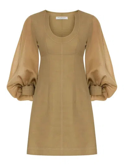 PHILOSOPHY DI LORENZO SERAFINI VESTIDO MIDI - VERDE