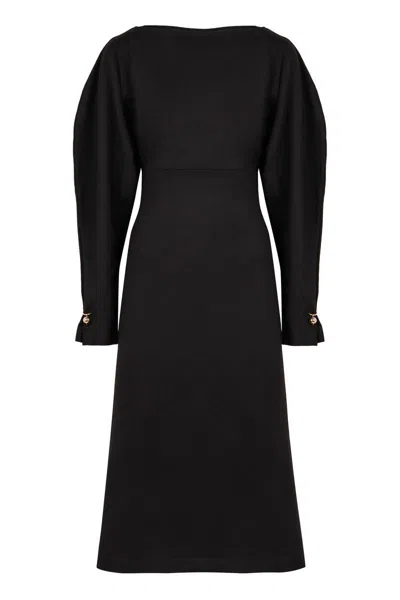 Philosophy Di Lorenzo Serafini Virgin Wool Midi Dress In Black