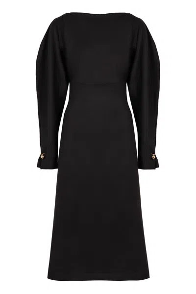 PHILOSOPHY DI LORENZO SERAFINI VIRGIN WOOL MIDI DRESS