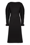 Philosophy Di Lorenzo Serafini Virgin Wool Midi Dress In Black