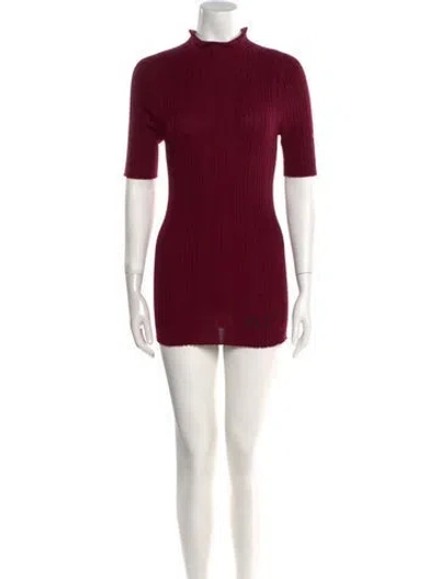 Pre-owned Philosophy Di Lorenzo Serafini Virgin Wool Mini Dress In Burgundy