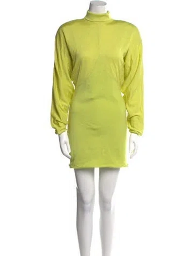 Pre-owned Philosophy Di Lorenzo Serafini Virgin Wool Mini Dress In Green