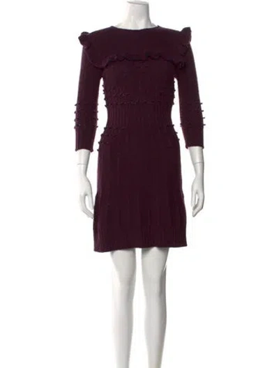 Pre-owned Philosophy Di Lorenzo Serafini Virgin Wool Mini Dress In Purple