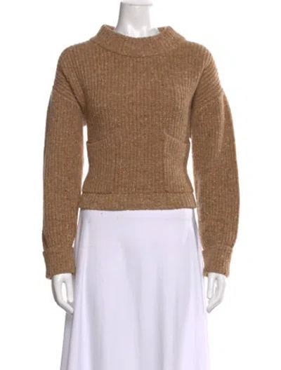 Pre-owned Philosophy Di Lorenzo Serafini Virgin Wool Mock Neck Sweater In Brown