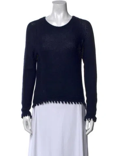 Pre-owned Philosophy Di Lorenzo Serafini Virgin Wool Scoop Neck Sweater In Blue