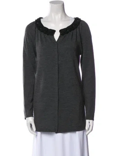 Pre-owned Philosophy Di Lorenzo Serafini Virgin Wool Scoop Neck Sweater In Gray