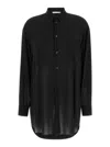 PHILOSOPHY DI LORENZO SERAFINI OVERSIZED BLACK SHIRT WITH PATCH POCKETS IN STRETCH VISCOSE WOMAN