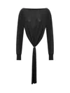 Philosophy Di Lorenzo Serafini Draped Viscose Crop Top In Black