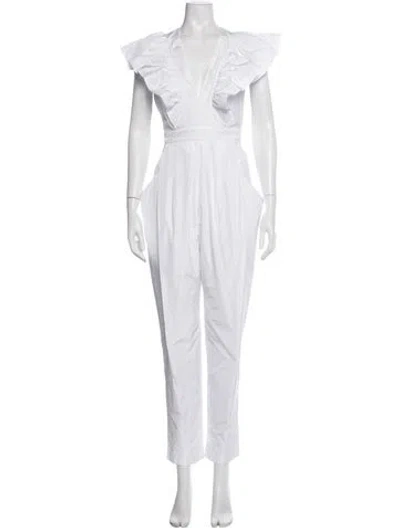 Pre-owned Philosophy Di Lorenzo Serafini V-neck Jumpsuit In White
