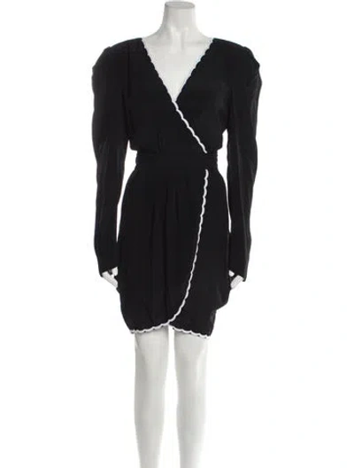 Pre-owned Philosophy Di Lorenzo Serafini V-neck Knee-length Dress In Black