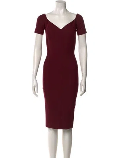 Pre-owned Philosophy Di Lorenzo Serafini V-neck Knee-length Dress In Burgundy
