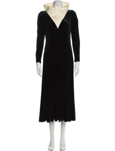Pre-owned Philosophy Di Lorenzo Serafini V-neck Long Dress In Black