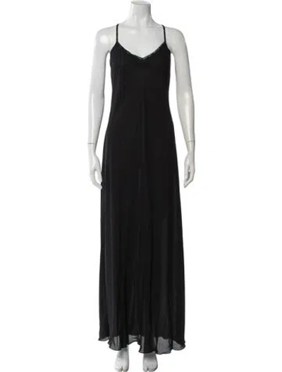 Pre-owned Philosophy Di Lorenzo Serafini V-neck Long Dress In Gray