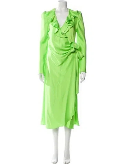 Pre-owned Philosophy Di Lorenzo Serafini V-neck Long Dress In Green
