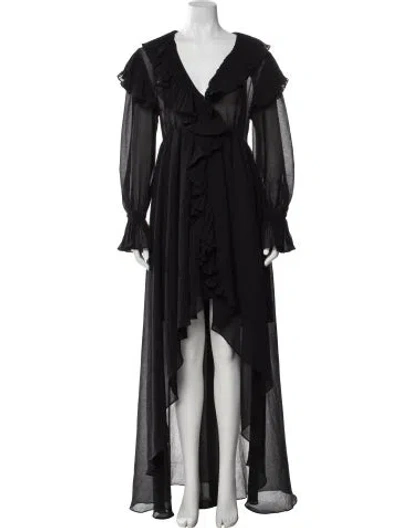 Pre-owned Philosophy Di Lorenzo Serafini V-neck Long Dress W/ Tags In Black
