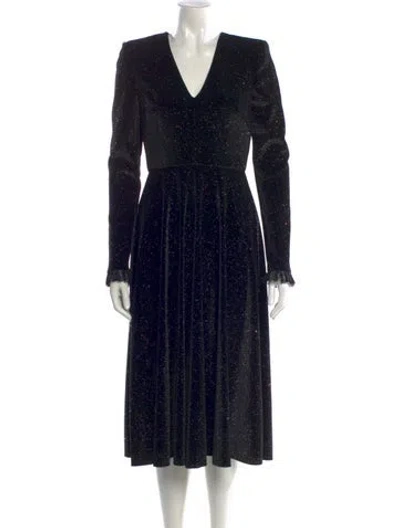 Pre-owned Philosophy Di Lorenzo Serafini V-neck Midi Length Dress In Black