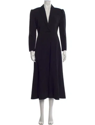 Pre-owned Philosophy Di Lorenzo Serafini V-neck Midi Length Dress In Black